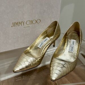 Jimmy Choo Metallic Printed Leather Pumps